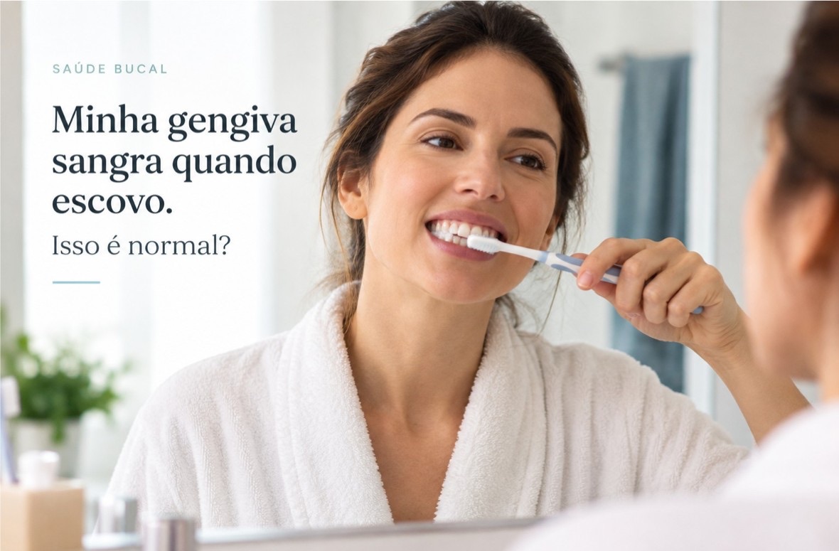 Minha gengiva sangra quando escovo. Isso é normal?